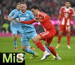 08.02.2026, Fussball Bundesliga 2025/2026, 21.Spieltag, FC Bayern München - TSG 1899 Hoffenheim, in der Allianz-Arena München,   Jamal Musiala (Bayern München) setzt sich durch.


