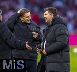 08.02.2026, Fussball Bundesliga 2025/2026, 21.Spieltag, FC Bayern München - TSG 1899 Hoffenheim, in der Allianz-Arena München, Geschäftsführer-Sport Andreas Schicker (re, TSG 1899 Hoffenheim) mit Sportdirektor Christoph Freund (Bayern München) 