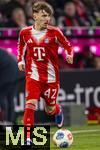 08.02.2026, Fussball Bundesliga 2025/2026, 21.Spieltag, FC Bayern München - TSG 1899 Hoffenheim, in der Allianz-Arena München, Lennart Karl (FC Bayern München) in Aktion.