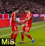 08.02.2026, Fussball Bundesliga 2025/2026, 21.Spieltag, FC Bayern München - TSG 1899 Hoffenheim, in der Allianz-Arena München, Torjubel v.li: Luis Diaz (FC Bayern München), Aleksandar Pavlovic (Bayern München)  