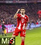 08.02.2026, Fussball Bundesliga 2025/2026, 21.Spieltag, FC Bayern München - TSG 1899 Hoffenheim, in der Allianz-Arena München,  Luis Diaz (FC Bayern München) Jubel, jubelt, jubelnd, Freude, freut sich, Emotion, Torjubel, feiert, feiern, Sieg, feiernd, Emotionen,  