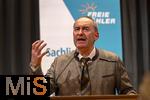 09.02.2026, Bad Wörishofen im Unterallgäu, Parteiveranstaltung zur Kommunalwahl 2026, Freie Wähler laden ein in den Kursaal. Zu Gast ist Hubert Aiwanger (Stellvertretender bayerischer Ministerpräsident, Staatsminister für Wirtschaft, Landesentwicklung und Energie, Bundes- und bayerischer Landesvorsitzender der Freien Wähler) hier am Rednerpult. 