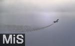10.02.2026,  Am Himmel über Bad Wörishofen im Unterallgäu. Eurofighter der Luftwaffe vom TakLwG 74 in Neuburg während einer Übung. Die Luftwaffe führt Flugübungen mit dem Eurofighter Jagdflugzeug durch. Der Eurofighter Typhoon ist ein zweistrahliges Mehrzweckkampfflugzeug.  