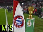 11.02.2026, Fussball DFB-Pokal 2025/2026, Viertelfinale, FC Bayern München - RB Leipzig, in der Allianz-Arena München. DFB Pokal im Detail mit der FC Bayern Fahne


