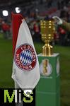 11.02.2026, Fussball DFB-Pokal 2025/2026, Viertelfinale, FC Bayern München - RB Leipzig, in der Allianz-Arena München. DFB Pokal im Detail mit der FC Bayern Fahne


