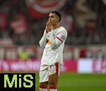 11.02.2026, Fussball DFB-Pokal 2025/2026, Viertelfinale, FC Bayern München - RB Leipzig, in der Allianz-Arena München. 
Antonio Nusa (RB Leipzig) unzufrieden

