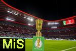 11.02.2026, Fussball DFB-Pokal 2025/2026, Viertelfinale, FC Bayern München - RB Leipzig, in der Allianz-Arena München. Der DFB-Pokal steht auf der Stele bereit am Spielfeldrand. 